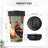 Insulated Coffee Tumbler with Rooster and Hen Print view 4