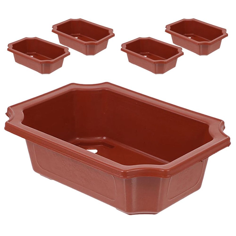 Toddmomy 5-Piece Plastic Plant Pots for Indoor Use with Drainage Holes, Suitable for Succulents, Ferns, and Other Small Plants
