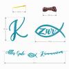 Oblique Unique First Communion “Best Wishes” Fish Garland, Hanging Decoration for Boys and Girls, Turquoise view 2