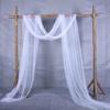 SQMSK 2-Piece 75 × 550 cm Semi-Sheer Chiffon Wedding Arch Drapes view 2