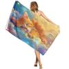 QEODAH XXL Cat Beach Towel 200 x 200 cm, Quick-Drying Microfiber view 2