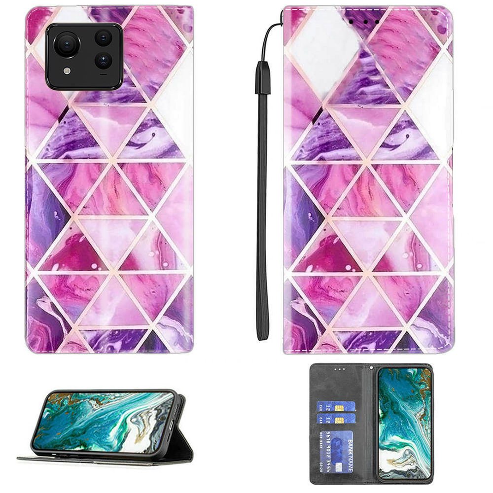 Aroepurt Case Compatible with Asus Zenfone 11 Ultra, Flip Phone Case with 9H Hardness HD Screen Protector, CPT22