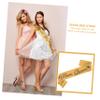 Gold Prom King and Queen Sashes, 2-Piece Fabric Set view 3