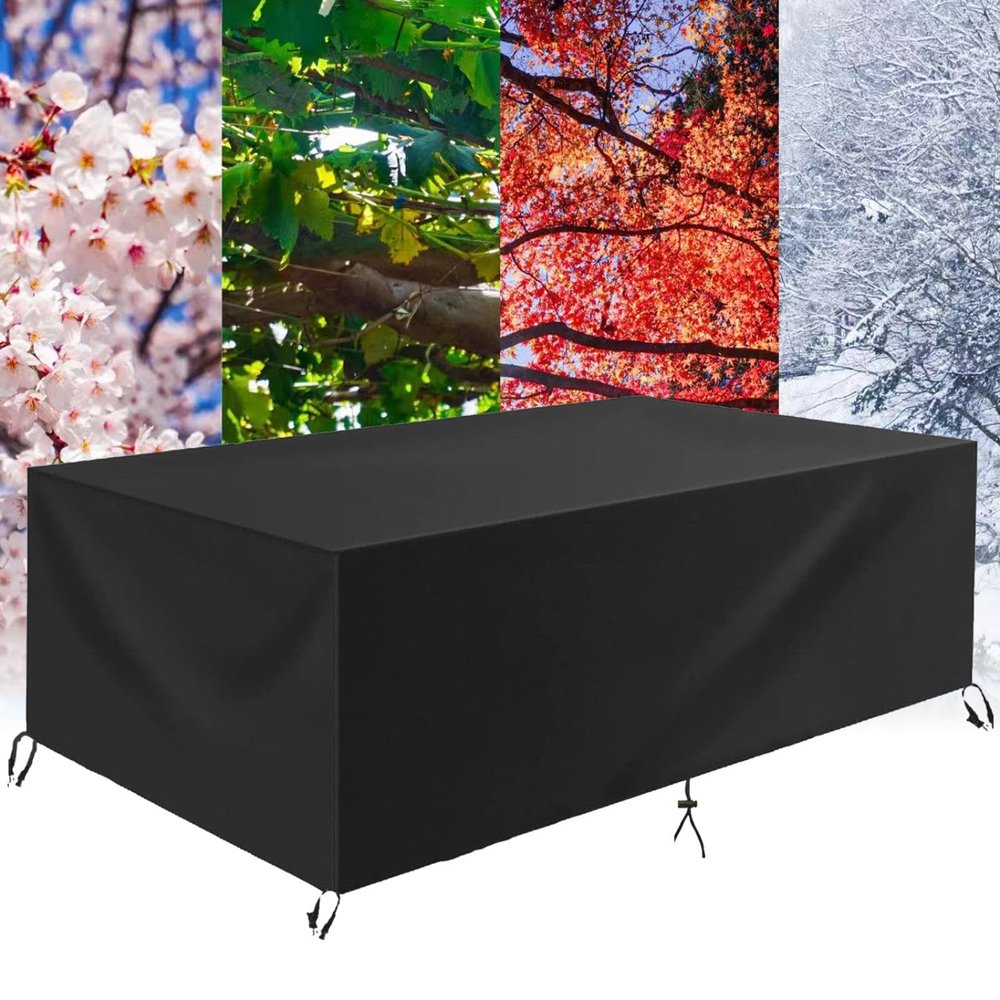 HNKDKJ Patio Furniture Cover, 420D Oxford, Waterproof, Black, 229 x 188 x 90 cm