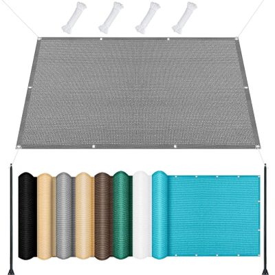 Rectangular Shade Sail 3.2 x 8 m, 98% UV Protection, Light Gray