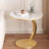 Drsyffsup Round C-Shaped Side Table, Faux Marble Top, 50 x 50 x 60 cm view 4