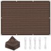 Rectangular Shade Sail 3.4 x 5 m, HDPE, with Mounting Ropes, Brown view 1