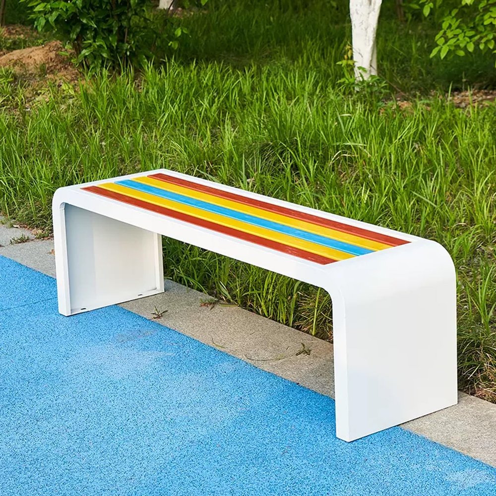 Metal Garden Bench, 120 cm, Colorful
