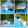 Metal Garden Bench, 120 cm, Colorful view 2
