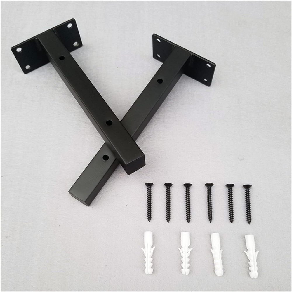 Industrial Black Corner Shelf Brackets, 2-Pack, Wall-Mounted, 30 cm/11.8 in