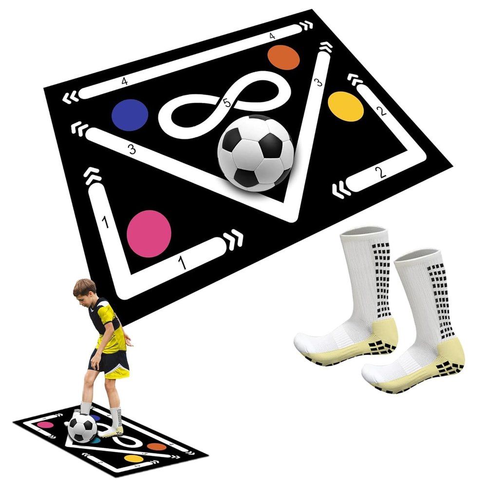 SMoonga Soccer Training Mat for Footwork and Ball Control