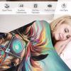 Flannel Horse Throw Blanket for Couch, Warm Super-Soft Four-Season Blanket, 130 x 180 cm view 3