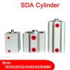 Pangocho SDA 16/20/25 Pneumatic Cylinder Series, Double-Acting, 5–100 mm Stroke, Compact Thin Cylinder (Color: 90 mm Stroke, Size: SDA20, 20 mm Bore) view 2