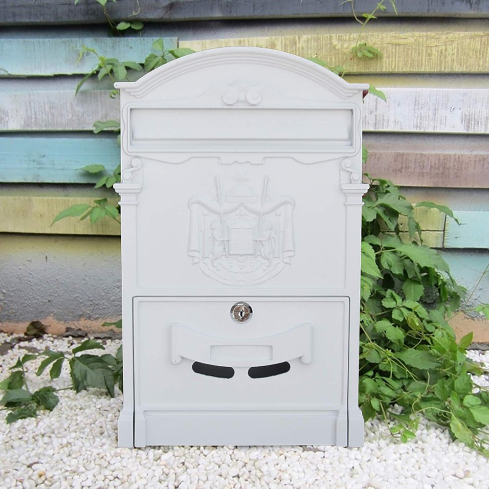 Wall-Mounted Lockable Vertical Mailbox, Rust-Resistant Cast Aluminum, Large Capacity, Retro Style, 13 Styles