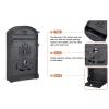 Wall-Mounted Lockable Vertical Mailbox, Rust-Resistant Cast Aluminum, Large Capacity, Retro Style, 13 Styles view 2