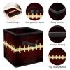 VAPOKF Foldable Fabric Storage Cube with Handles, Vintage Rugby Ball view 4
