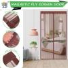 XHBJSH Magnetic Screen Door 165 x 240 cm, Self-Adhesive Mosquito Net Curtain, Brown view 3