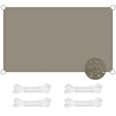 Taupe Sun Shade Sail 4.5 x 5.5 m with Mounting Kit