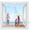 Magnetic Insect Screen Door 155 x 185 cm, No-Drill Adhesive Installation, White view 1