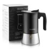 Sivaphe Aluminum-Free Stainless Steel Moka Pot, Induction Compatible, 6-Cup, 300 mL, Black view 1