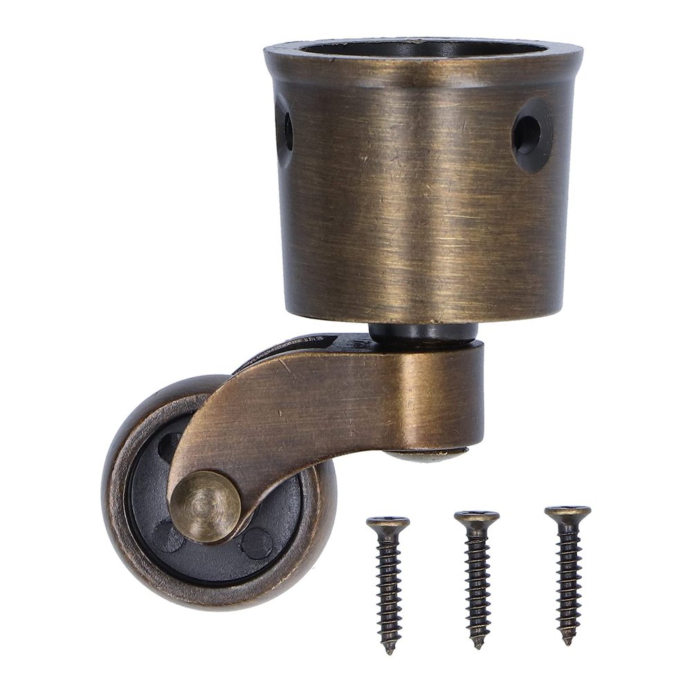 Round Cup Caster, Quiet Swivel Furniture Caster, Retro-Style, Zinc Alloy
