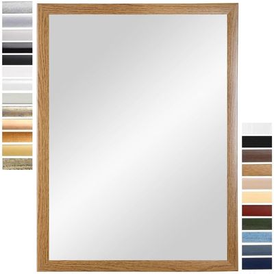 PrimeLuxe Wall Mirror 72 x 102 cm (Outer Dimensions) in Rustic Oak | Color and Size Options | Full-Length Mirror | Bathroom & Hallway Mirror | Wood Frame | Made in Germany