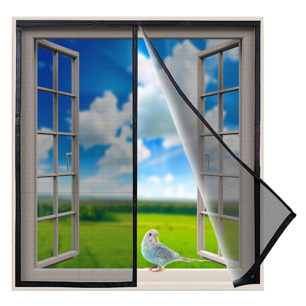 Magnetic Fly Screen Curtain 210 x 270 cm, Automatic Closing, Black
