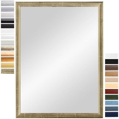 PrimeLuxe Wall Mirror 100 x 120 cm (Overall Dimensions) in Silver Leaf | Color and Size Options | Full-Length Mirror | Bathroom & Hallway Mirror | Wooden Frame | Made in Germany