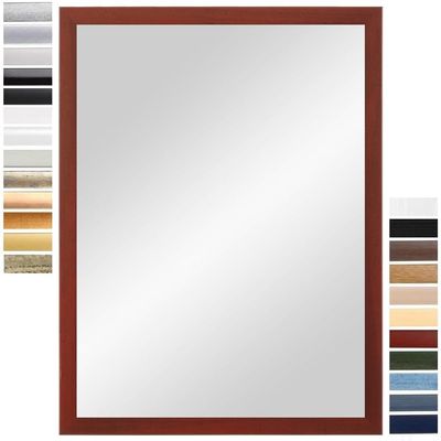 PrimeLuxe Wall Mirror 84 x 119 cm (Overall Dimensions), Red-Washed