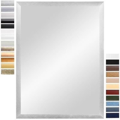 PrimeLuxe Wall Mirror 14.8 x 21 cm (Outer Dimensions), DIN A5, Alu-Criss-Cross