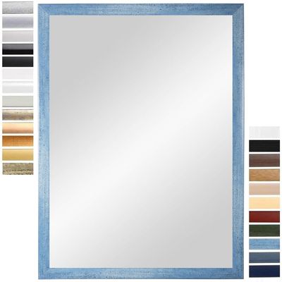 PrimeLuxe Wall Mirror 48 x 136 cm (Outer Dimensions) in Light Blue | Color and Size Selectable | Full-Length Mirror | Bathroom & Hallway Mirror | Wooden Frame | Made in Germany