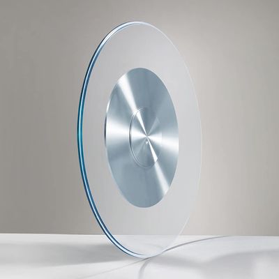 FZZIBQYR 60 cm Round Tempered Glass Lazy Susan Turntable, Transparent