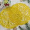 PTNKUIIY Set of 2 Round Embroidered Lace Placemats, 26 cm, Blue view 3