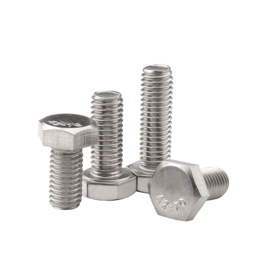 M6 Hex Bolts, Silver Stainless Steel, Fully Threaded, M6 × 40 mm, 10-Pack