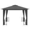 Chaduof Grill Gazebo with Sidewalls & Double Roof, Winter-Ready, 3 x 3 m, Anthracite view 3
