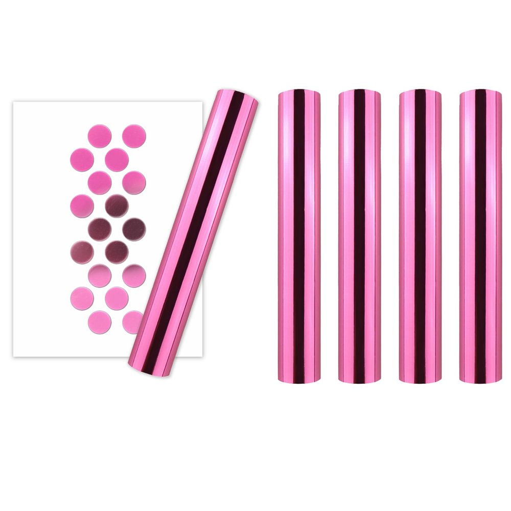 OTCRAFT 5-Piece 16.4 m x 15 cm Heat-Activated Foil, Glitter Hot Foil Rolls for Heat Foil Pen, Pink