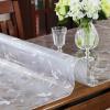 Flower-Printed Transparent PVC Table Protector, 2 mm, 110 x 320 cm view 2