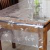 Flower-Printed Transparent PVC Table Protector, 2 mm, 110 x 320 cm view 3