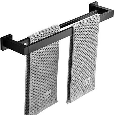 Matte Black Double-Rod Bathroom Towel Bar