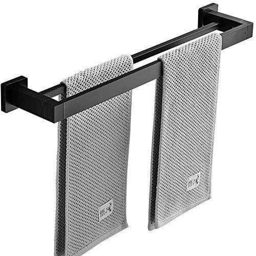Matte Black Double-Rod Bathroom Towel Bar