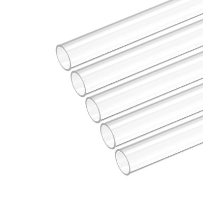 PVC/Polycarbonate Rigid Clear Round Tube, 15 mm ID, 16 mm OD, 245 mm, 5-Pack