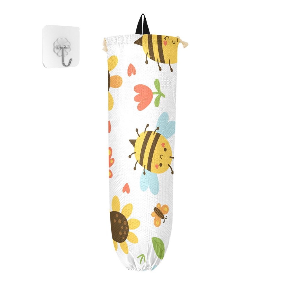 FRODOTGV Grocery Bag Holder, Happy Good Luck Cottage Butterfly Design