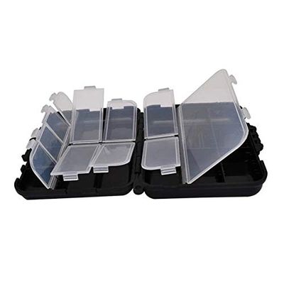 Black Fishing Tackle Box, 12.2 × 10.5 × 3.4 cm