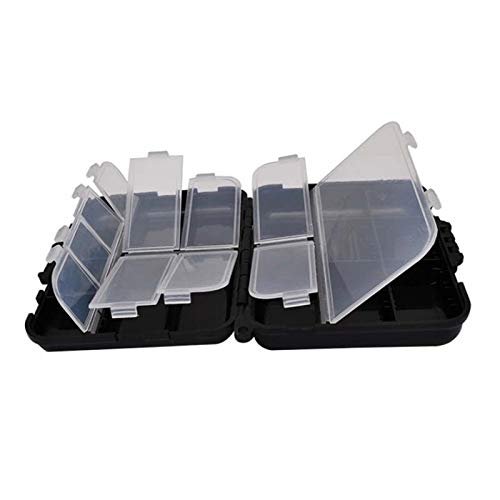 Black Fishing Tackle Box, 12.2 × 10.5 × 3.4 cm
