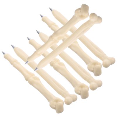 SEWACC Bone-Shaped Ballpoint Pens, 8-Pack, PP, Beige