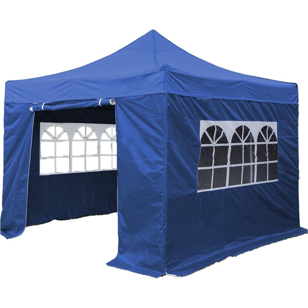 Pop-Up Canopy with Sidewalls, 3 x 4.5 m, Blue, Heavy-Duty Garden Pavilion Tent