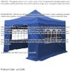 Pop-Up Canopy with Sidewalls, 3 x 4.5 m, Blue, Heavy-Duty Garden Pavilion Tent view 2