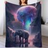 Elephant Plush Throw Blanket, Extra Soft and Warm, Flannel Fleece, 100 x 130 cm view 1