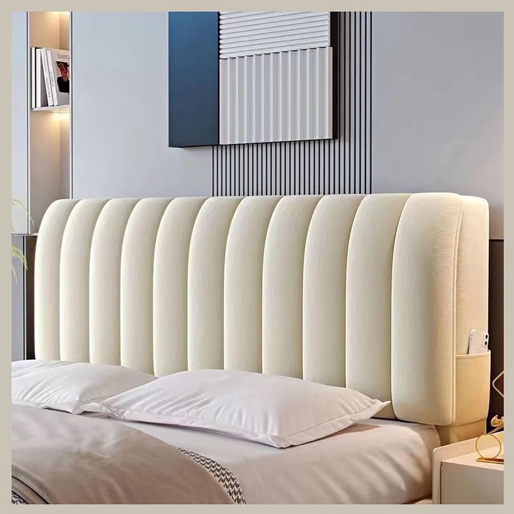 IBOWZ Velvet Stretch Headboard Cover for Queen and King Beds