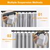hoeflife Room Divider Blackout Curtain with Hooks, Light Gray, 457.2 x 274.3 cm (W x H) view 3